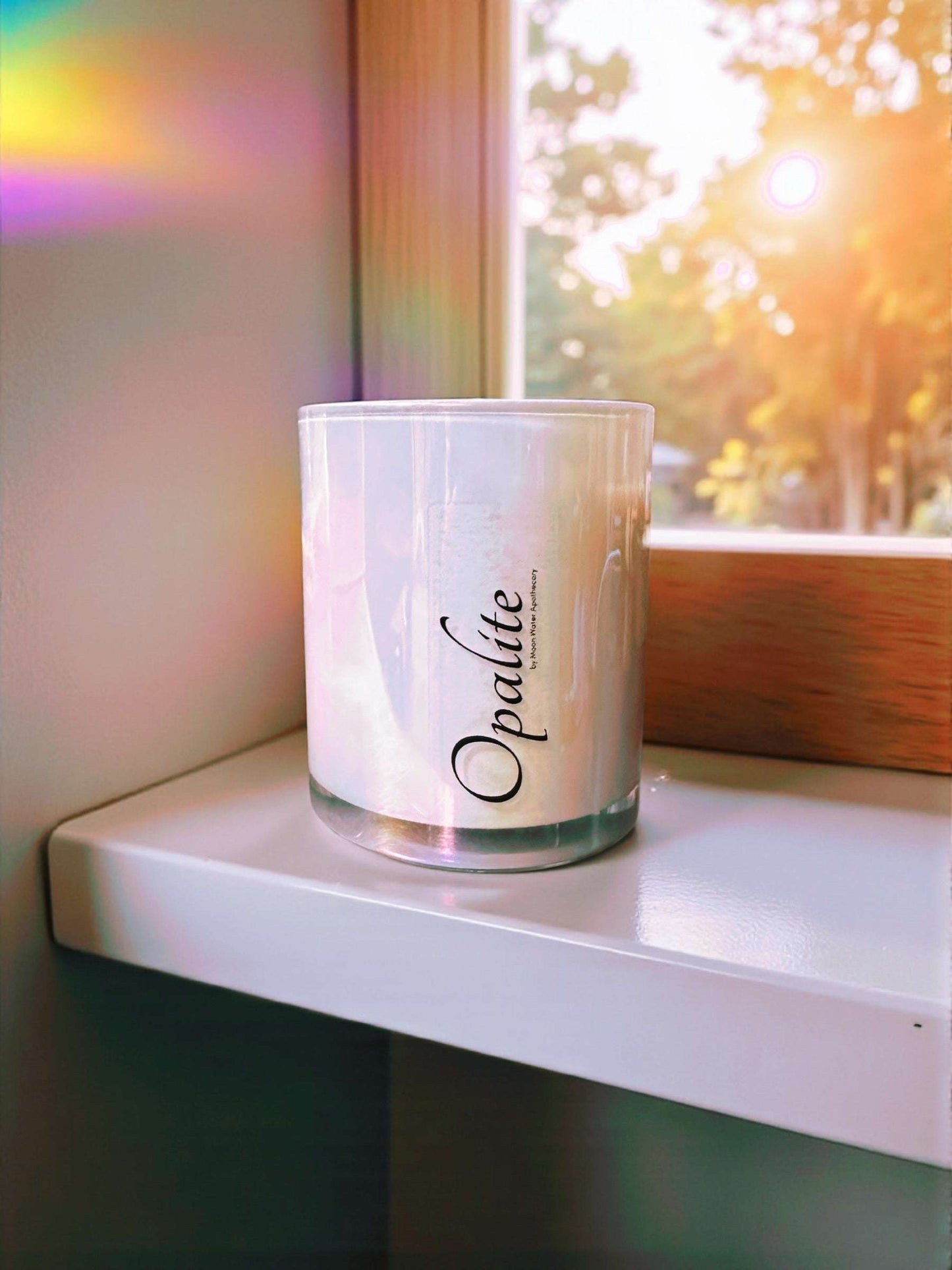 Moon Water Opalite Crystal Candle