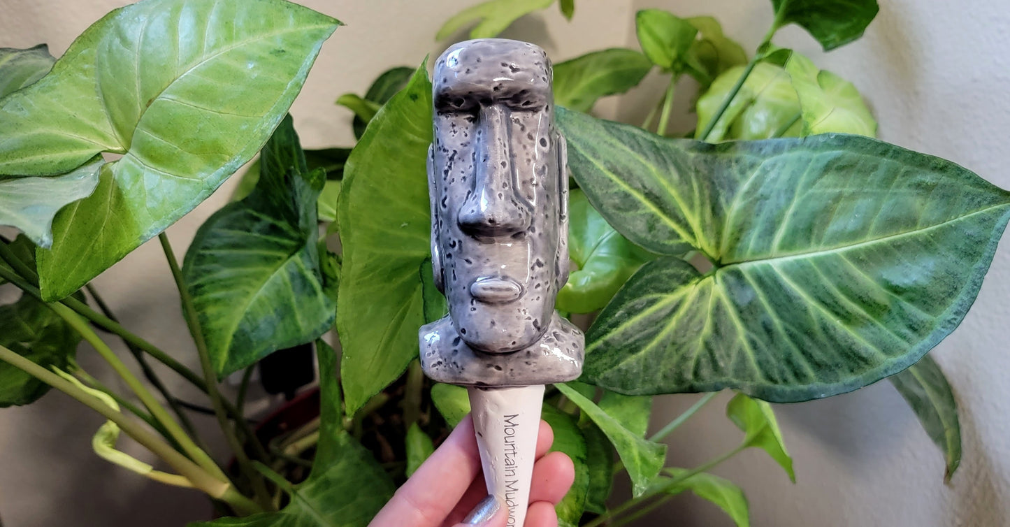 Moai Statue Ceramic Plant Watering Spike