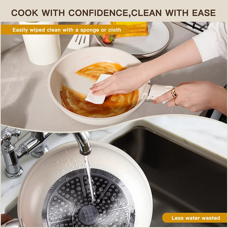 21pc Non-Stick Cookware Set | Astercook Ceramic White