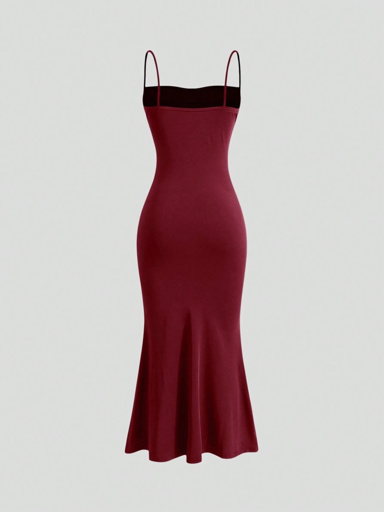 Women's Mermaid Hem Maxi Dress - Slim Fit Spaghetti Strap Party Dress