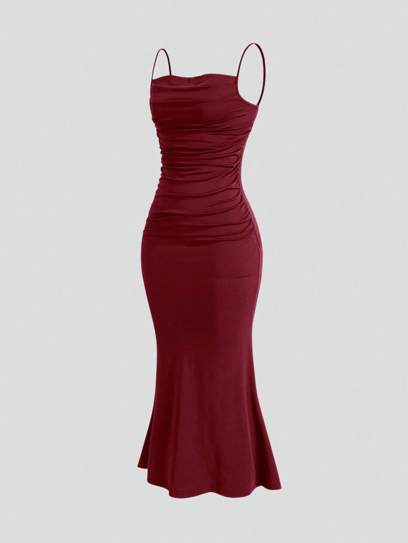 Women's Mermaid Hem Maxi Dress - Slim Fit Spaghetti Strap Party Dress