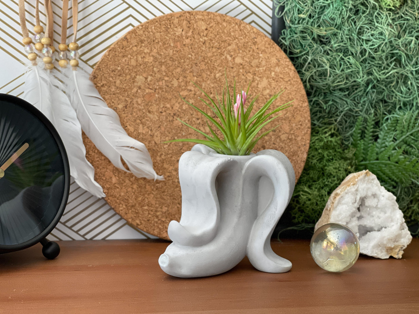 Handmade Concrete Banana Air Plant Holder