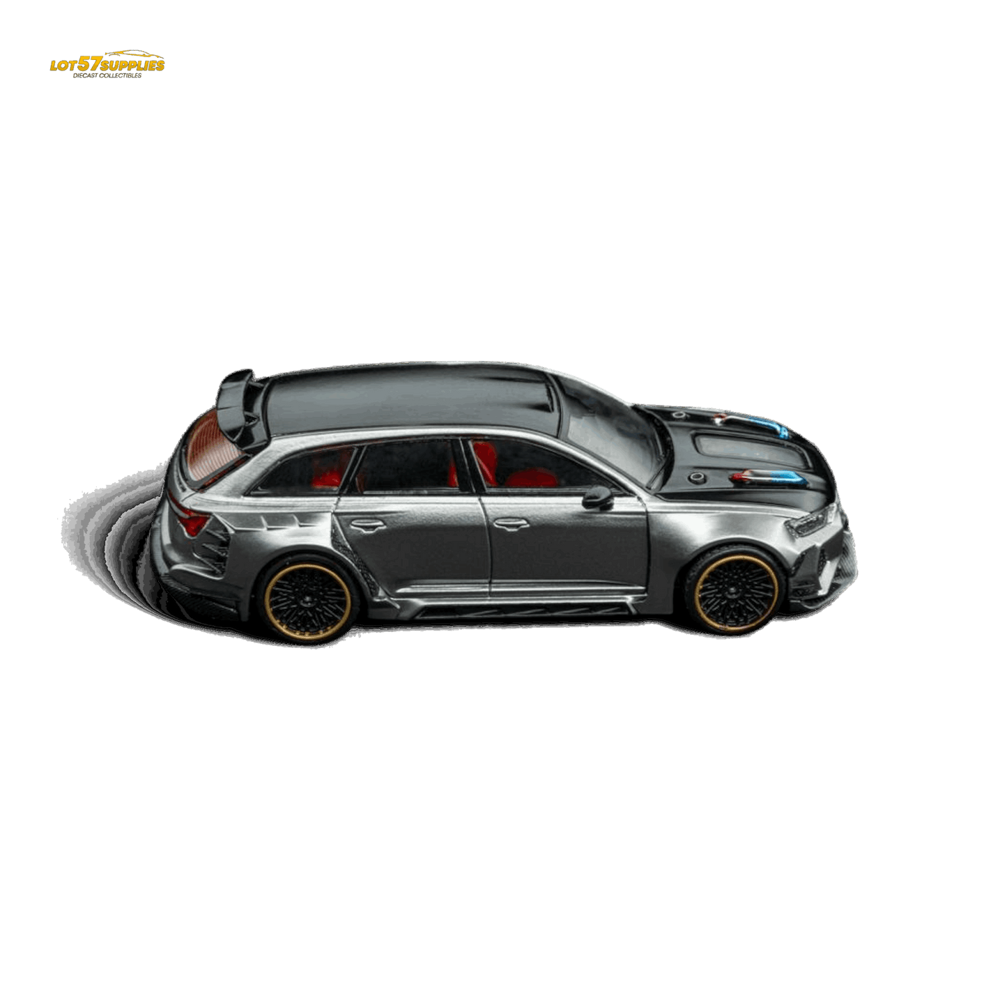DCM Modified Audi RS6 Wagon Silver/Gray With Ferrari Engine & Openable Hood 1:64