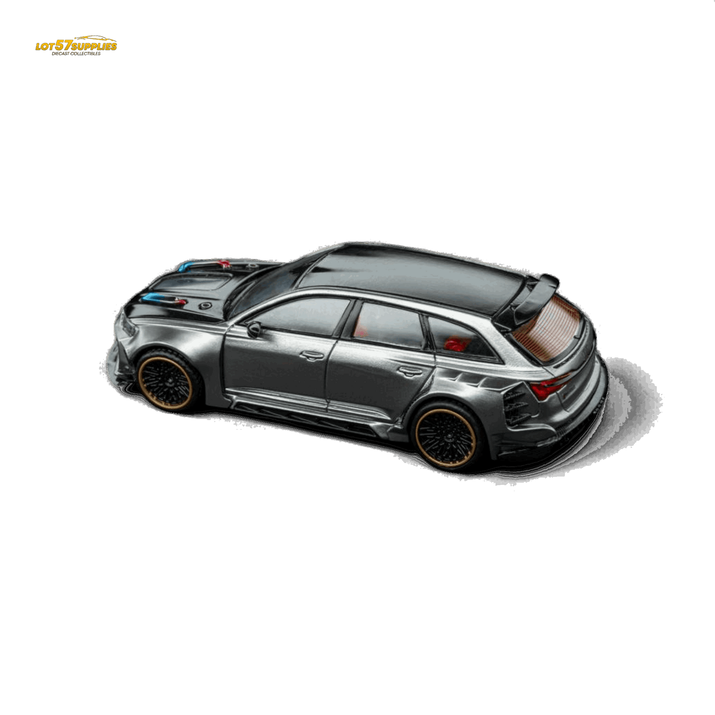 DCM Modified Audi RS6 Wagon Silver/Gray With Ferrari Engine & Openable Hood 1:64