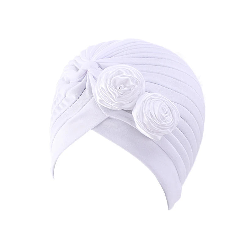 Stretchy Turban Flower Hat - Chemo Hijab Head Wrap for Women