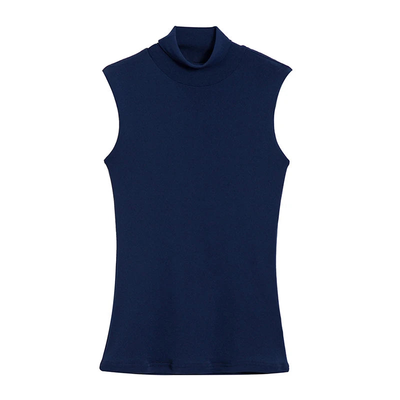 Summer Tops for Women - Turtleneck Sleeveless Lace Tank Tops