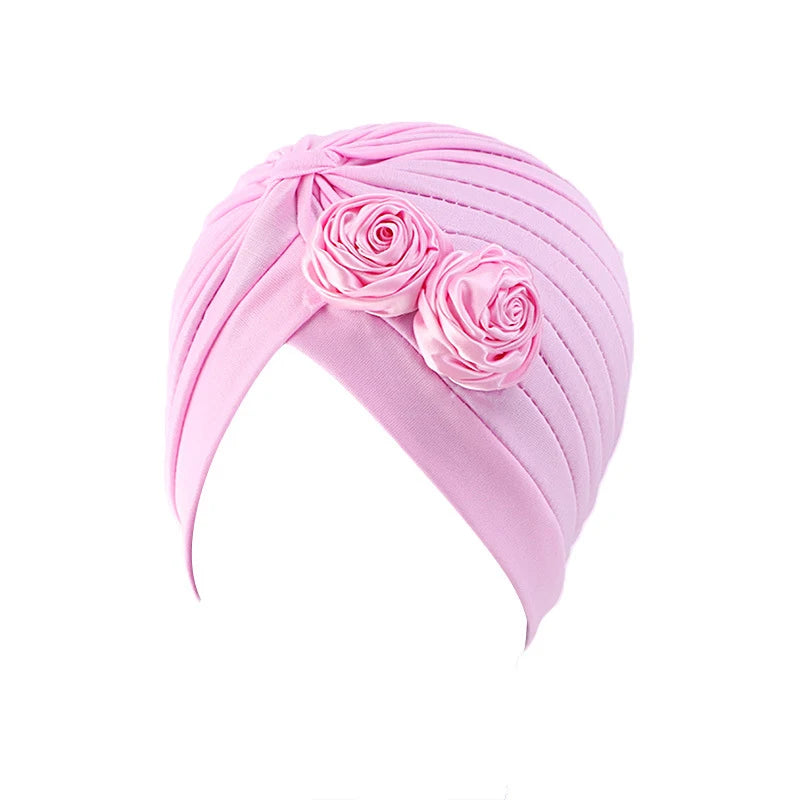 Stretchy Turban Flower Hat - Chemo Hijab Head Wrap for Women