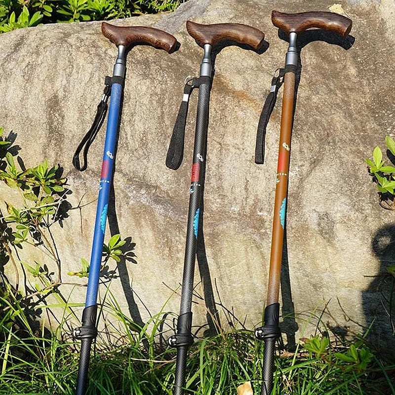 Ultralight Carbon Fiber T-Handle Walking Stick - 219g