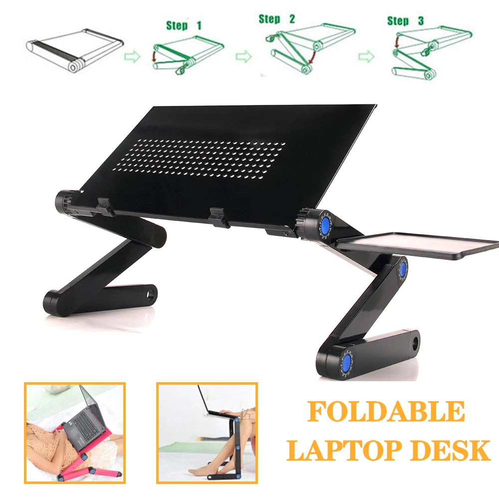 Portable Aluminum Laptop Desk Stand with Mouse Pad
