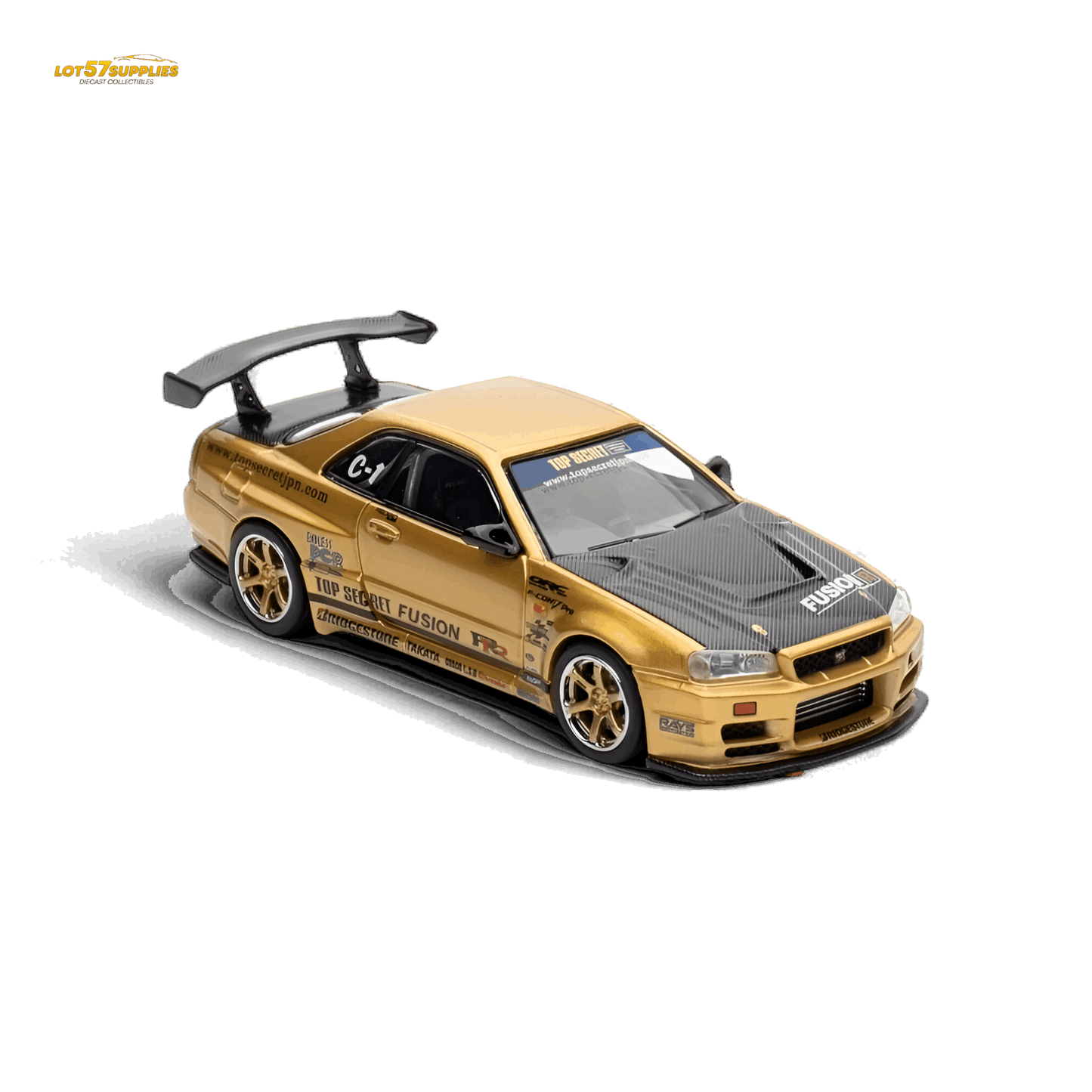 Inno64 TOP SECRET R34 GT-R - Gold 1:64