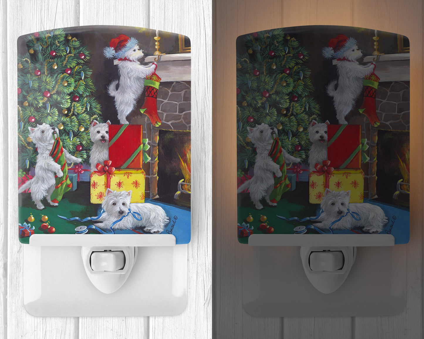 Westie Ceramic Night Light for Festive Christmas Decor
