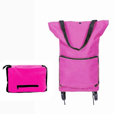 Portable Grocery Tug Bag with Wheels & PVC Tote