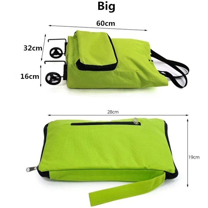 Portable Grocery Tug Bag with Wheels & PVC Tote