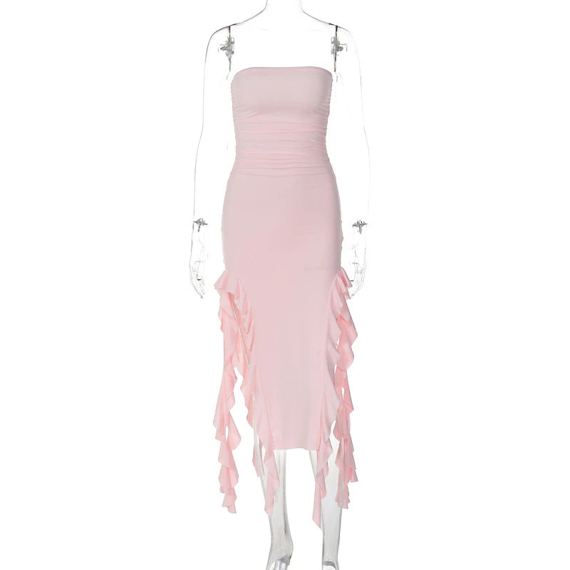 Sexy Tassel Fairy Dress - Aesthetic Tube Top Irregular Midi Dress