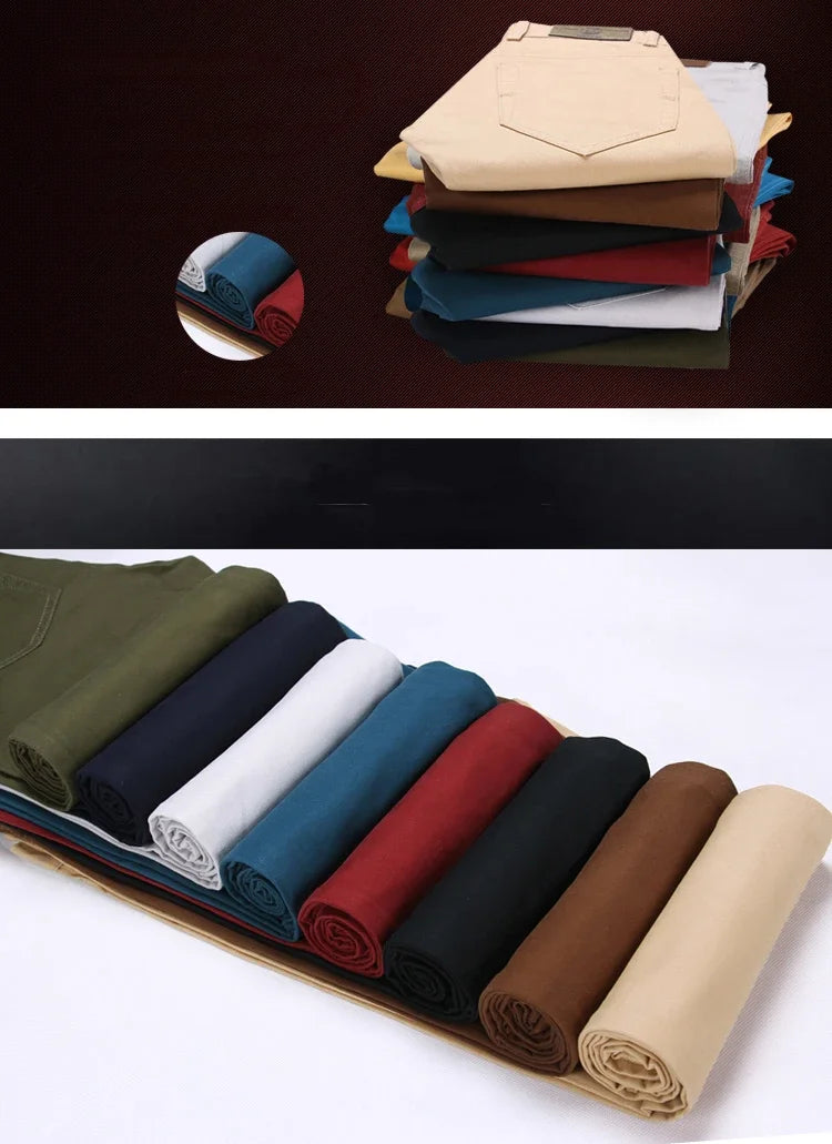 New Spring Casual Pants - Men's Straight Fit Stretch Chino Trousers