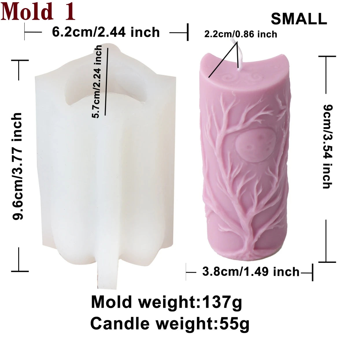 3D Moon Phase Candle Mold - Zodiac Pillar Candle Making Tool