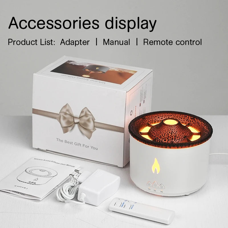 Volcano Flame Aroma Diffuser | 360ml Jellyfish Humidifier