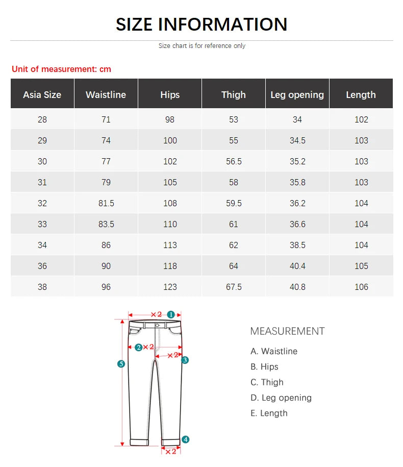 Men's Elastic Slim White Jeans - Korean Fashion Slim Fit Denim Trousers