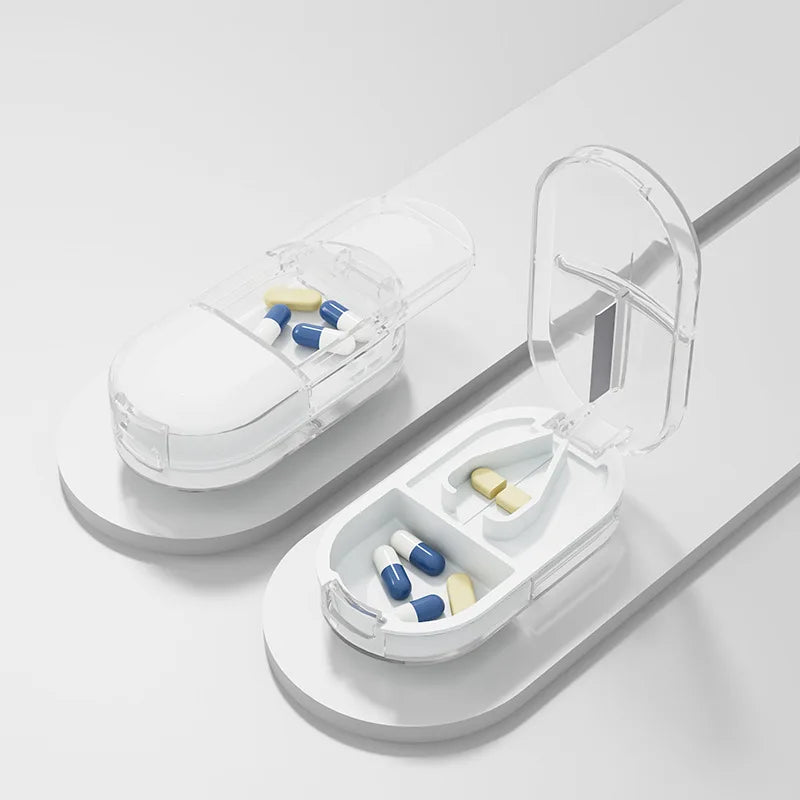 Portable Pill Cutter with Invisible Storage Box