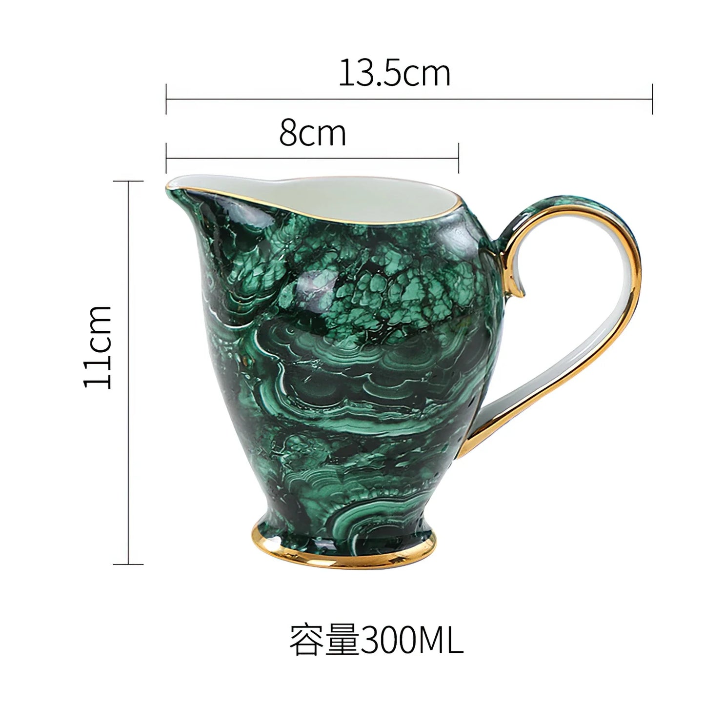 Green Gold Inlay Bone China Tea Set