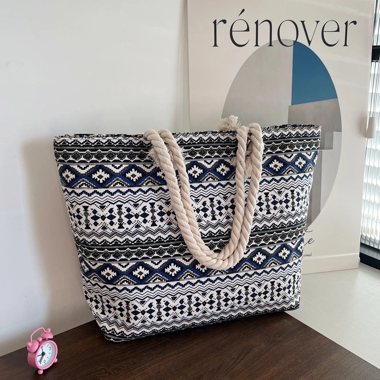 Women’s Canvas Beach Bag - Printed Tote for Ladies
