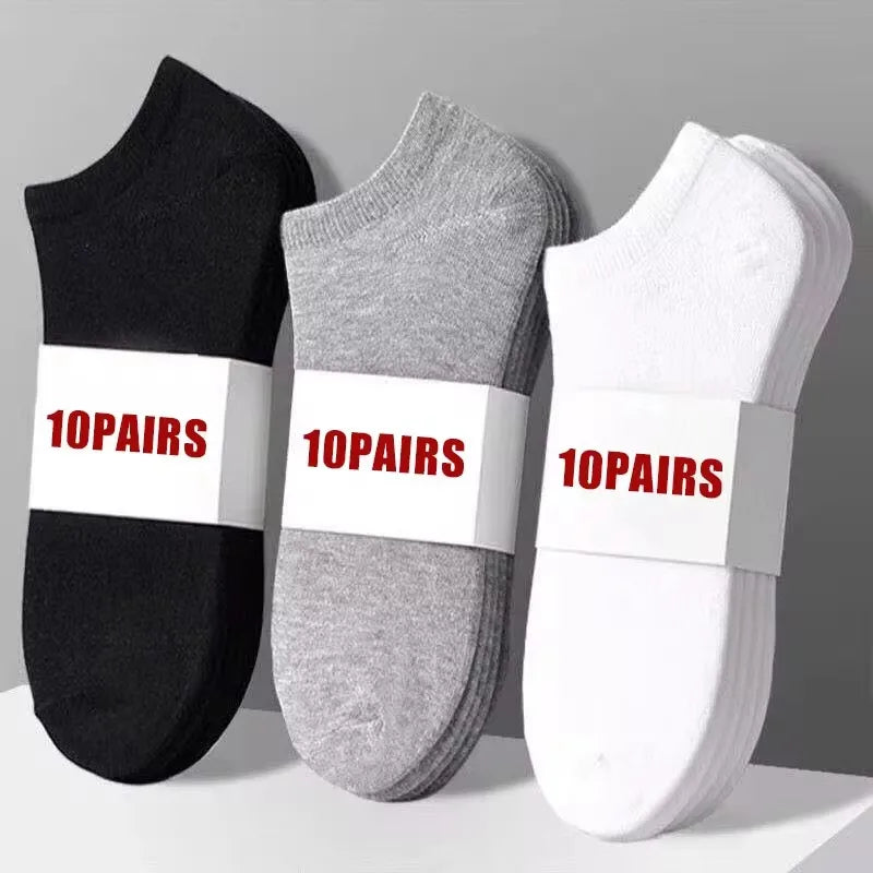 10 Pairs Men's Spring/Summer Socks - Thin Breathable Ankle Socks