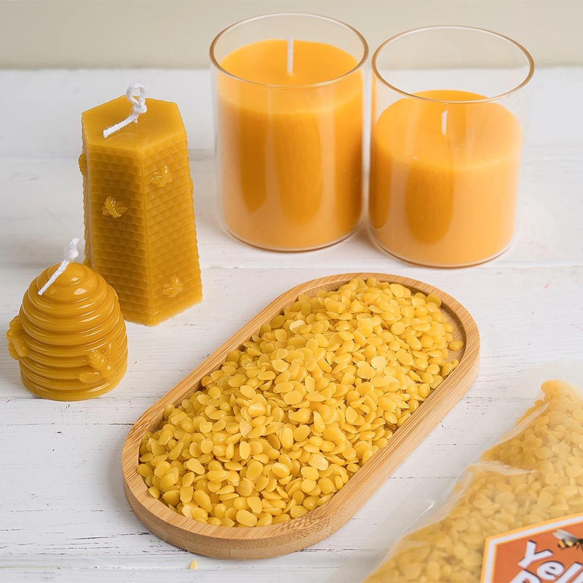 1LB Natural Beeswax - DIY Candle Making Supplies