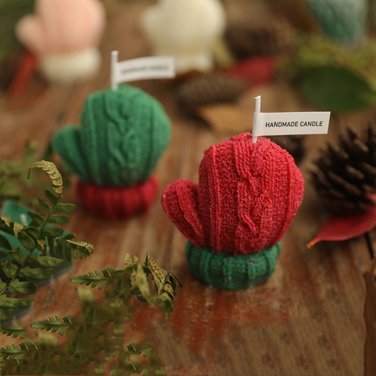 Christmas Glove Pattern Soy Wax Scented Candle - Rose Scent