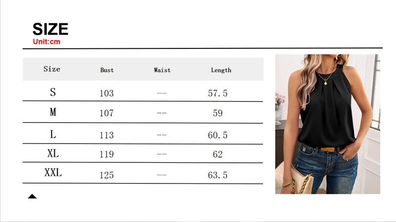 Elegant Women's Summer Tank Tops - O-Neck Sleeveless Casual Black Tees