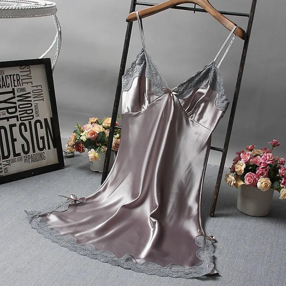 Sexy Lace Patchwork Camisole - Lingerie Nightgown for Women