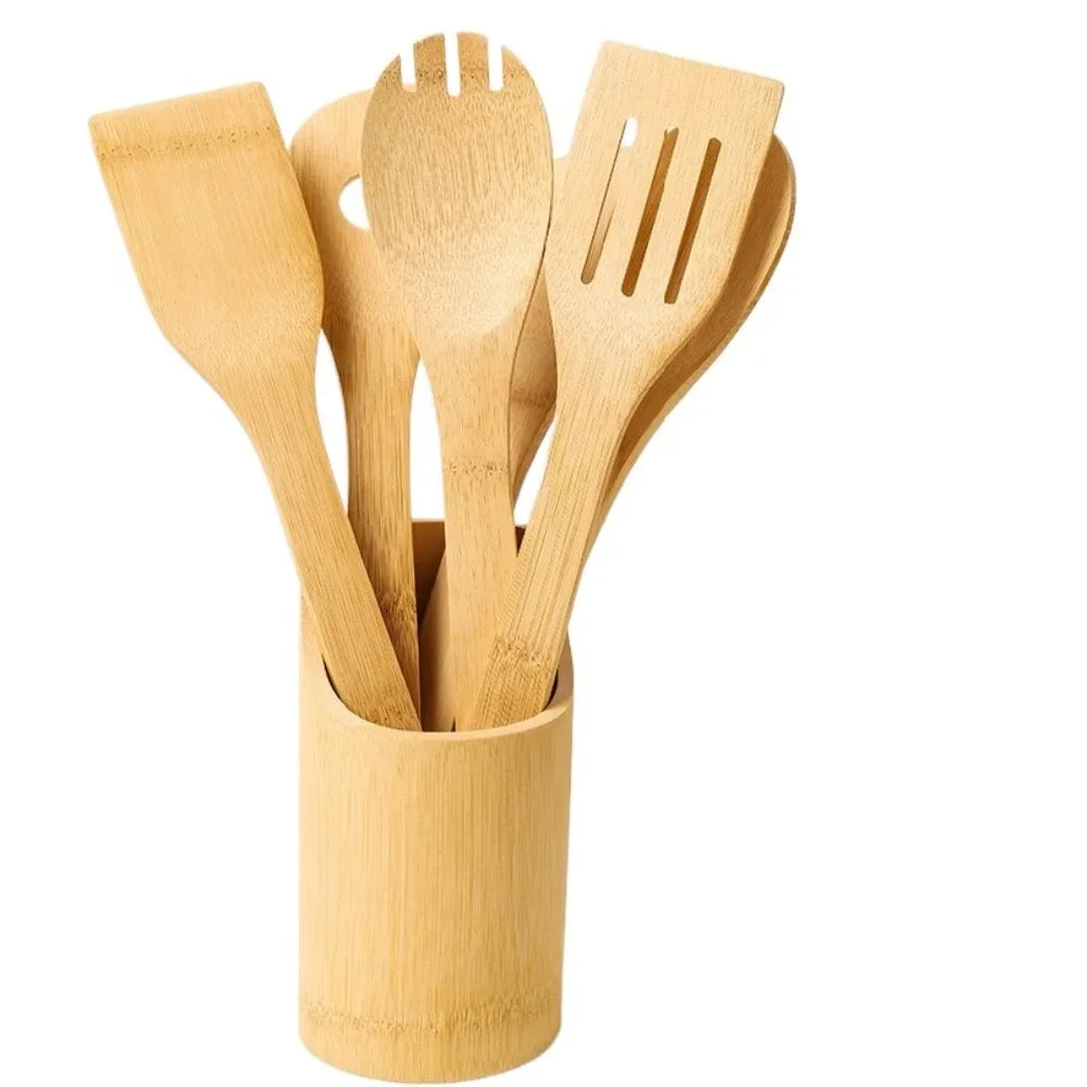 Alishan Bamboo Spatula Set | Non-Stick Frying Pan Utensils