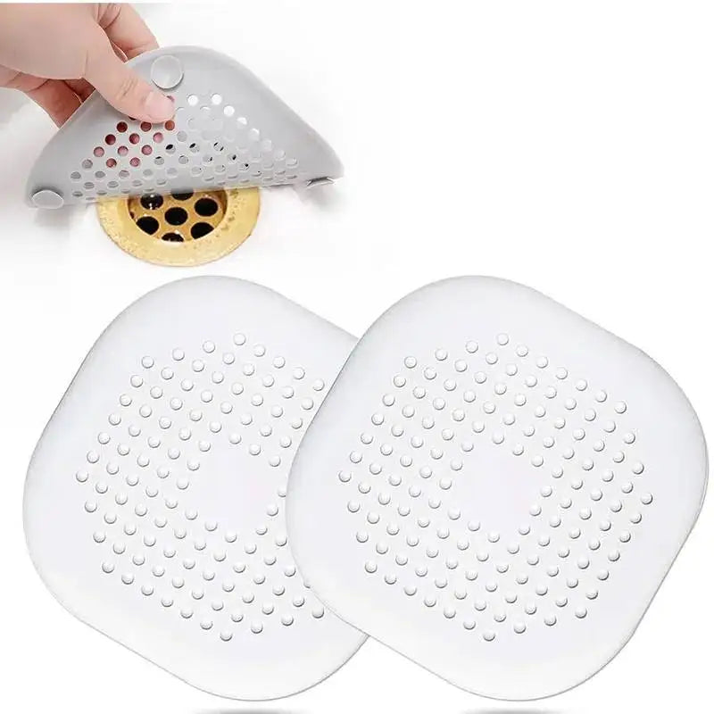 Anti-Clogging Drain Mat – Suction Cup Hair Filter for Kitchen & Bath