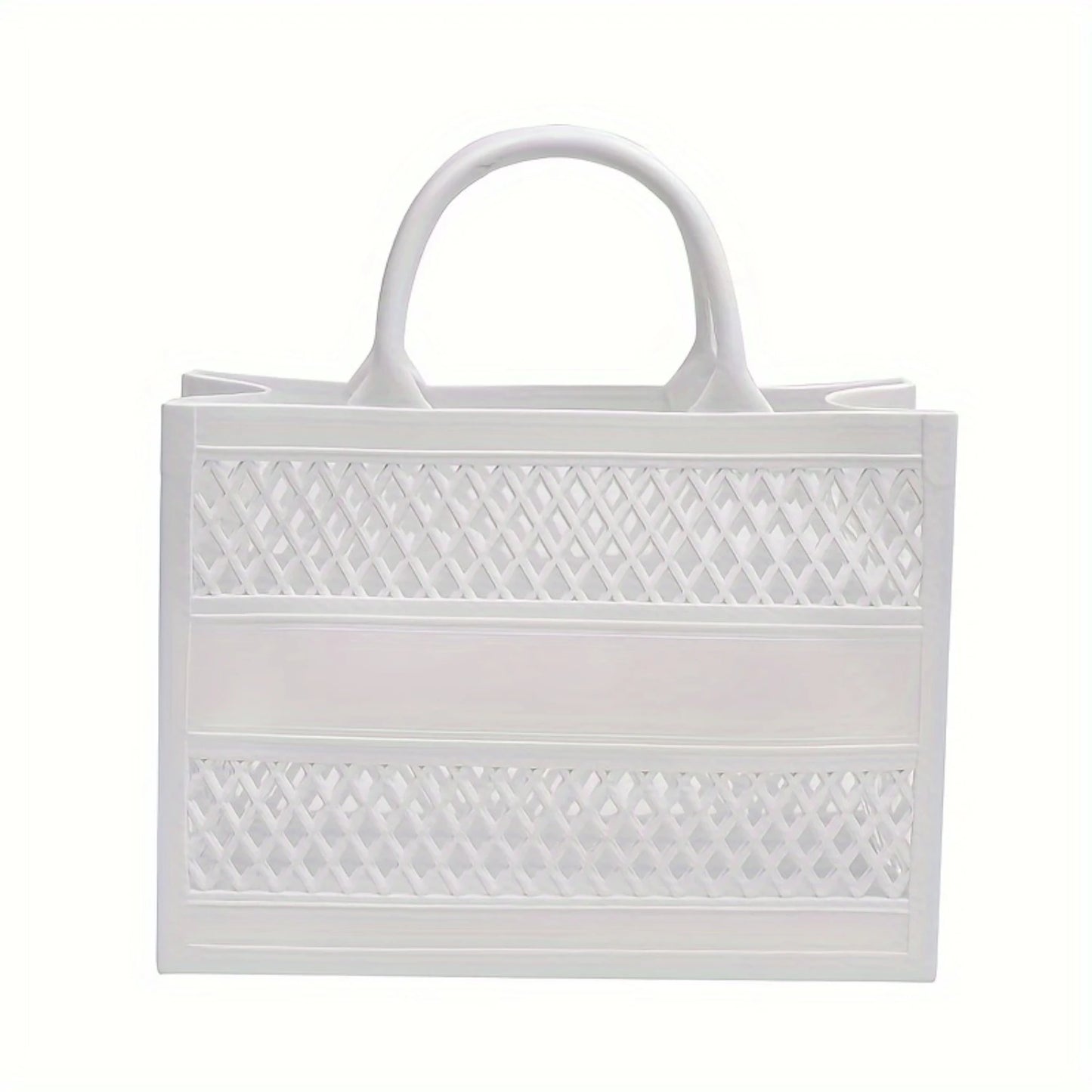 Candy-Colored Basket Bag - Large Capacity Beach Tote