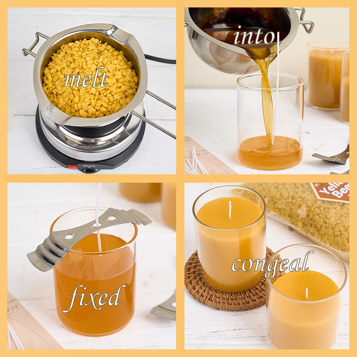 1LB Natural Beeswax - DIY Candle Making Supplies