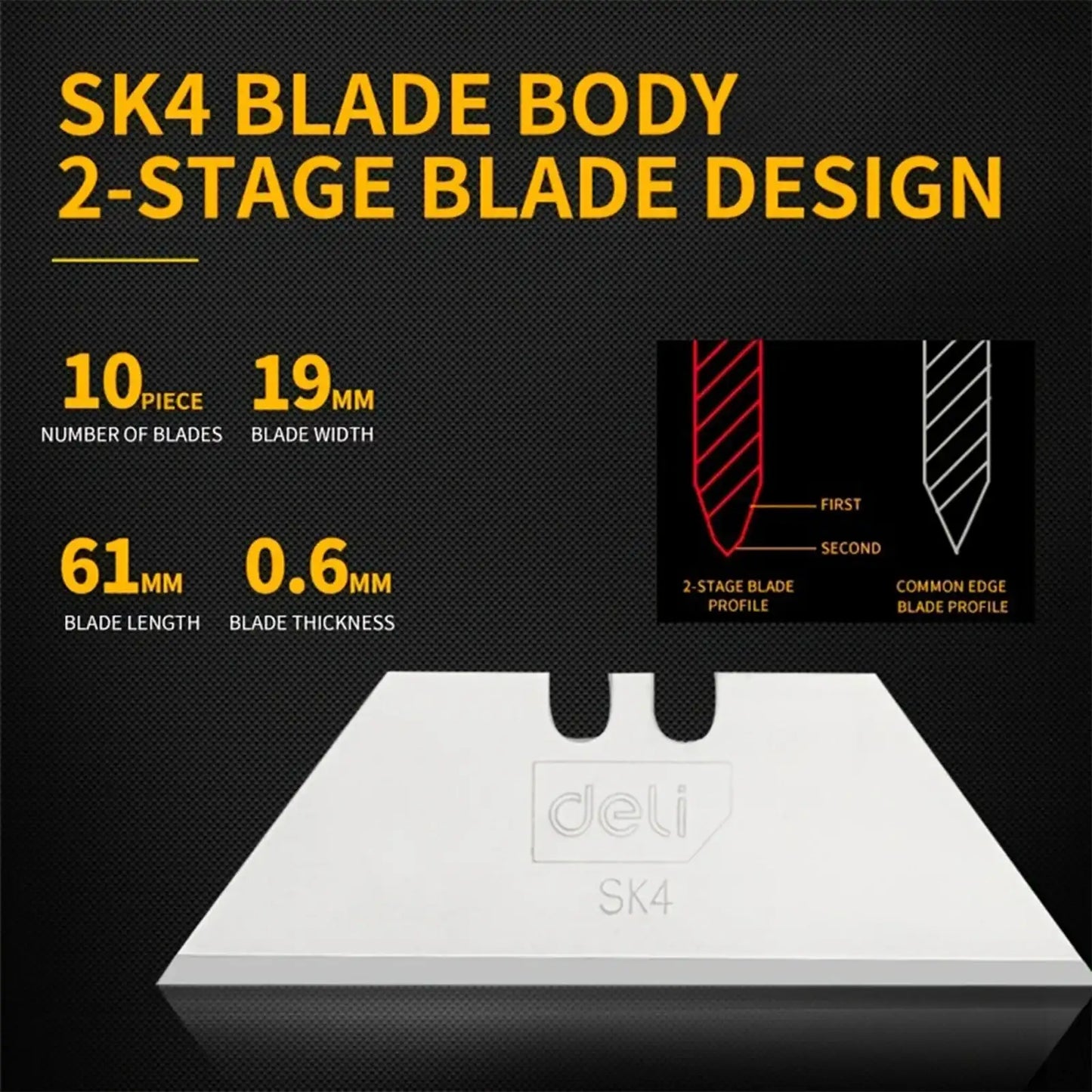 Deli 10-Pack SK4 Utility Knife Blades