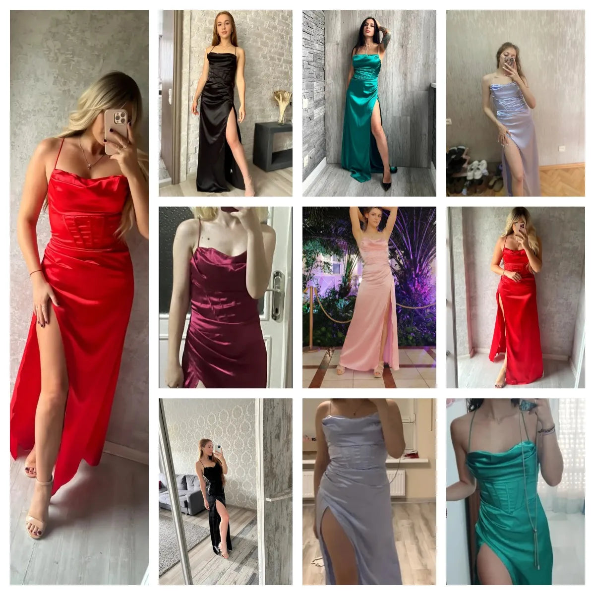 Sexy Green Halter Split Long Dress - Party & Evening Gown