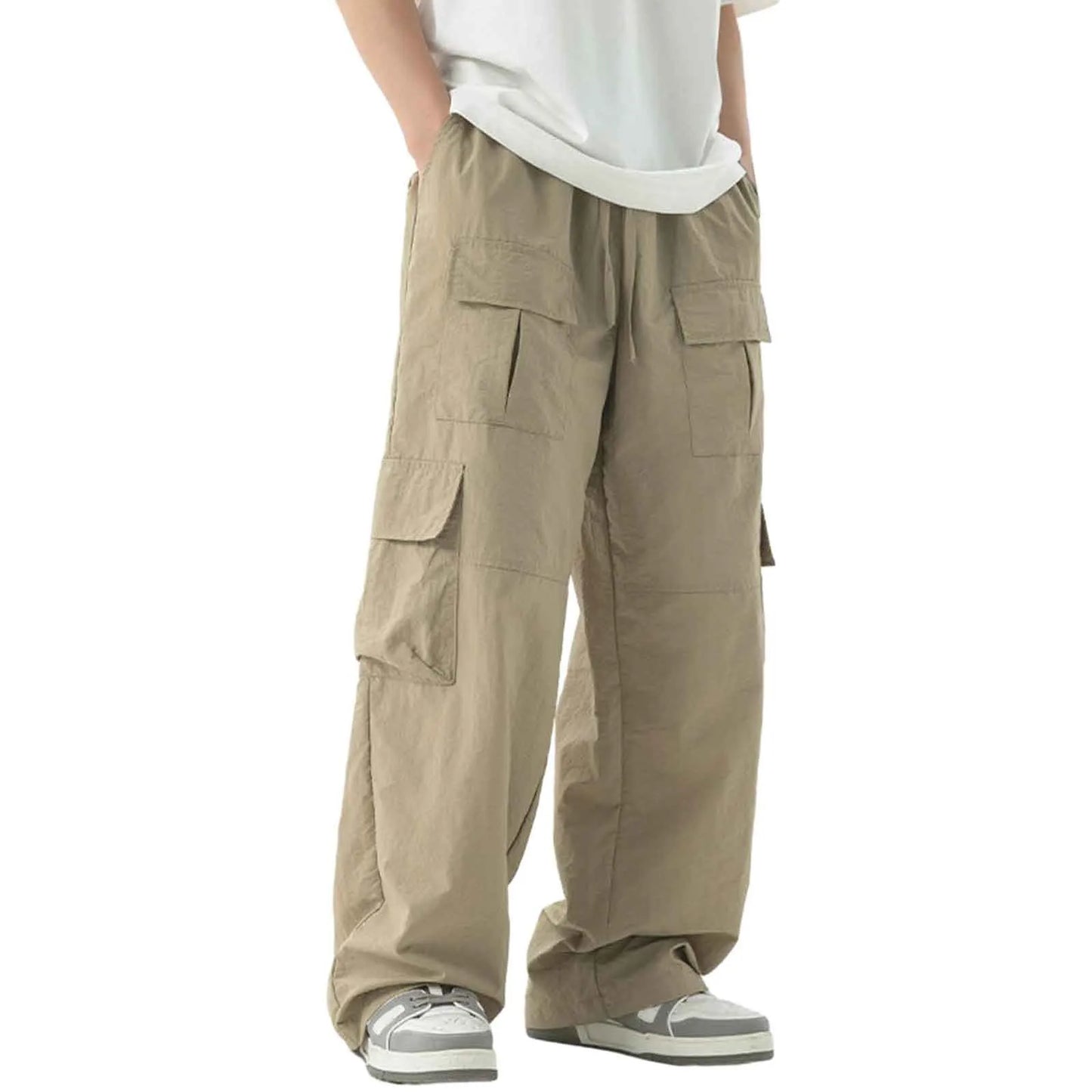 Men's Spring Pocket Overalls - Japanese Trousers Trendy Splicing Design