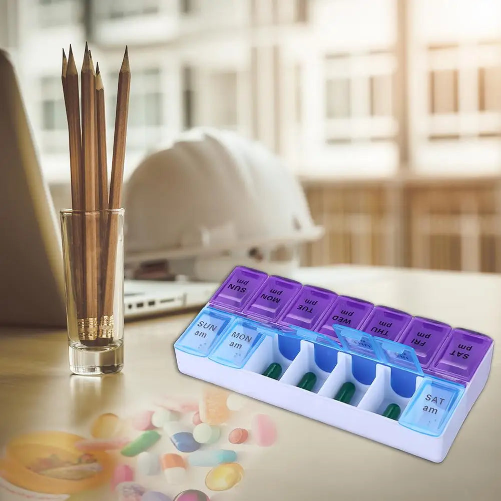 JUSTLANG 14 Grids 7-Day Pill Organizer - Travel-Friendly Storage