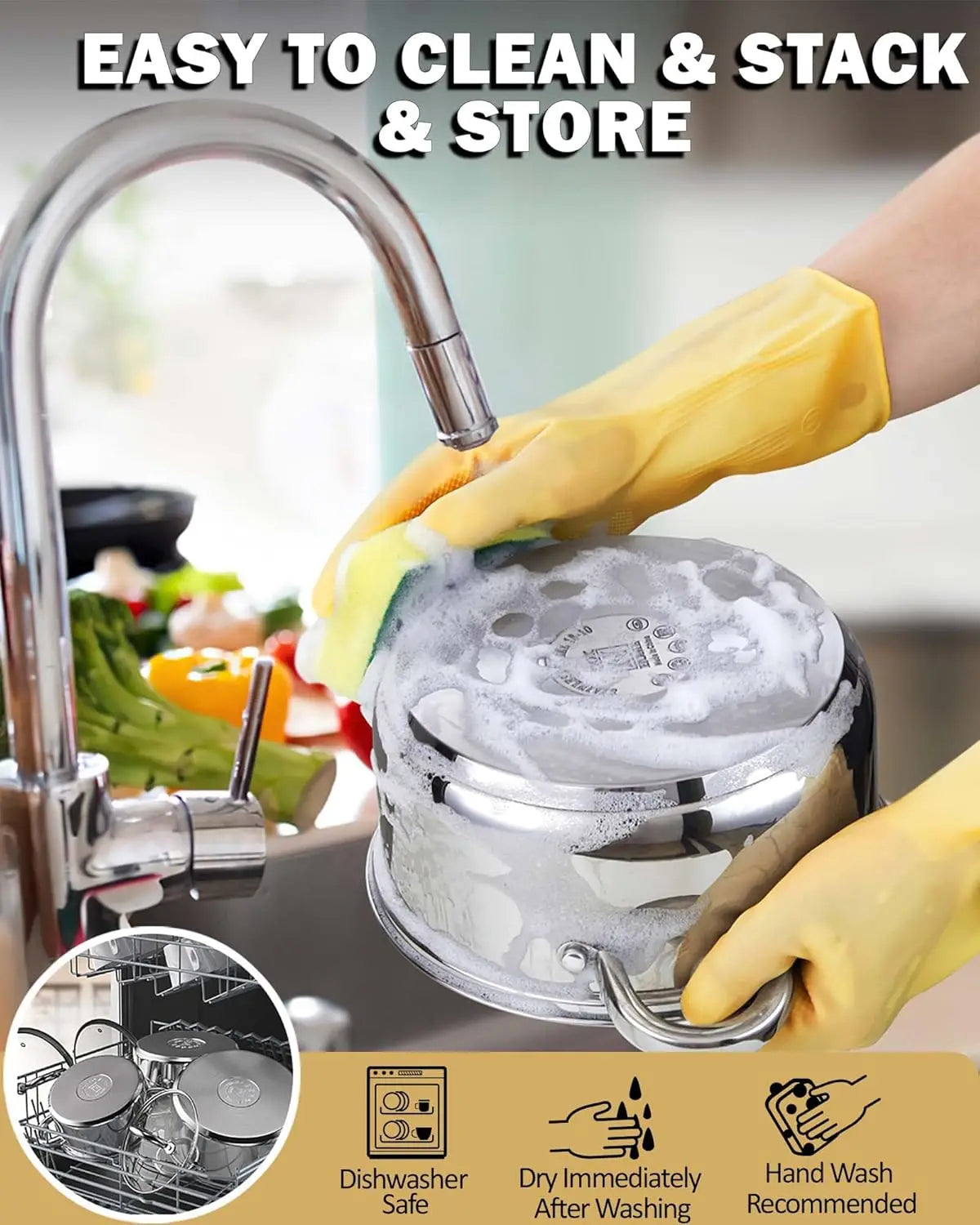 12pc Stainless Cookware Set | Cook N Home Kitchen