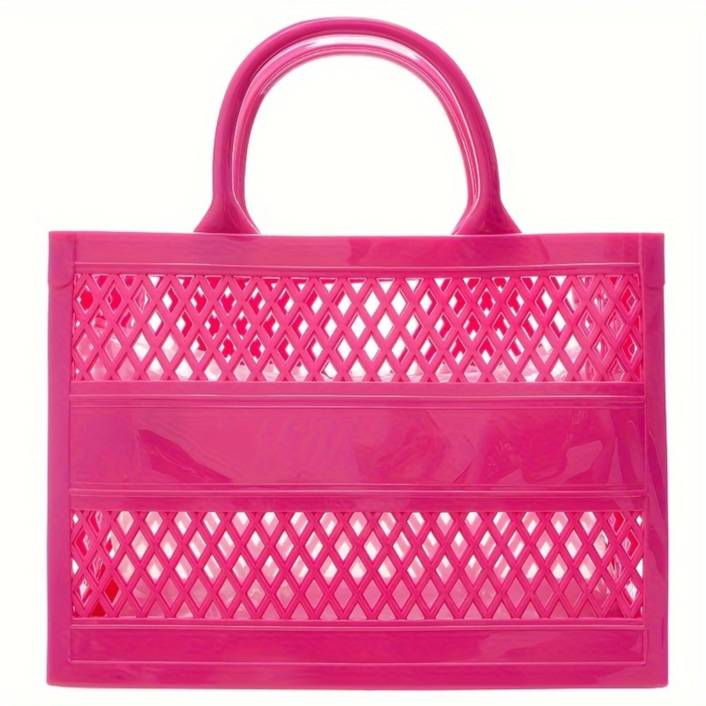 Candy-Colored Basket Bag - Large Capacity Beach Tote