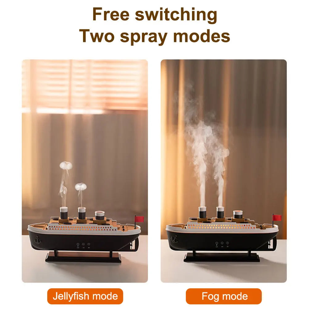 Titanic Ship Model Air Humidifier | 250ml Essential Oil Diffuser