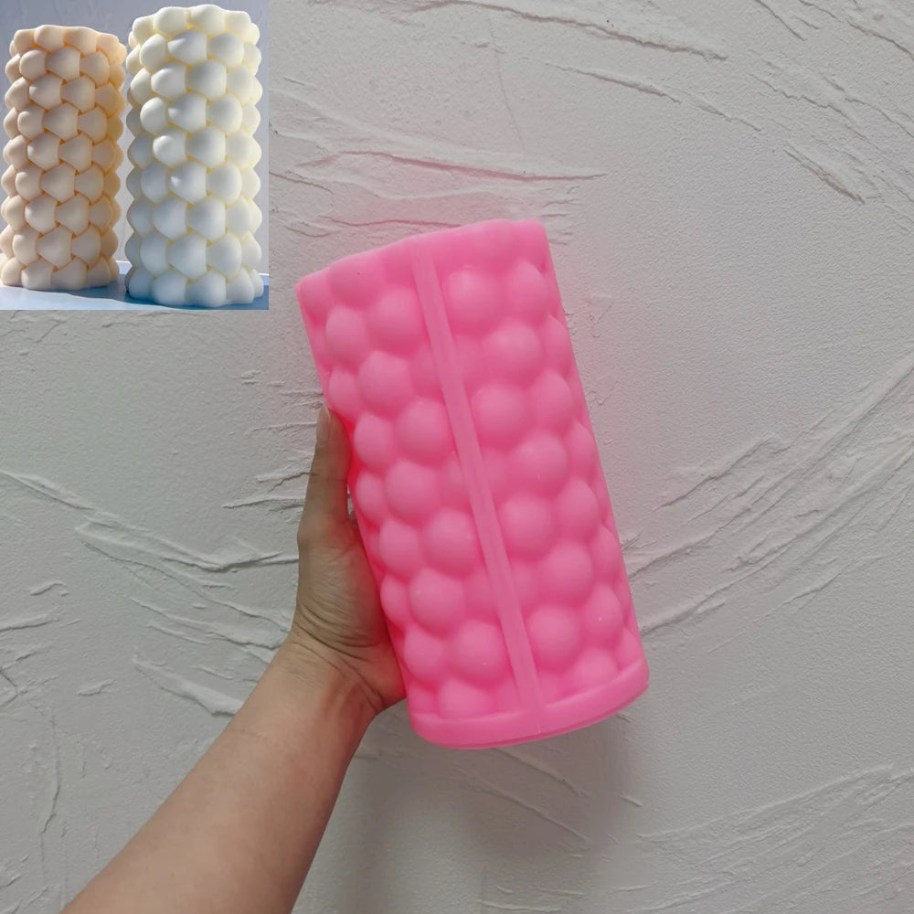 Geometric Pillar Candle Mold - Aesthetic Swirl Silicone Mold
