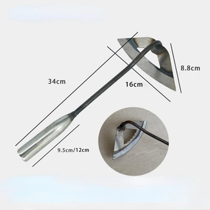All-Steel Hardened Hollow Hoe - Handheld Weeding Rake for Gardening