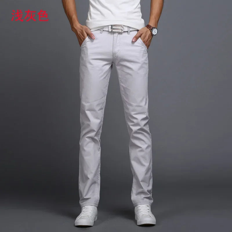 New Spring Casual Pants - Men's Straight Fit Stretch Chino Trousers