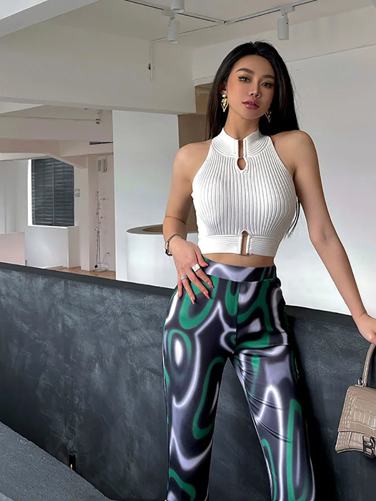 HELIAR Women Sexy Tank Tops - Chic Y2K Halter Off Shoulder Crop Tops