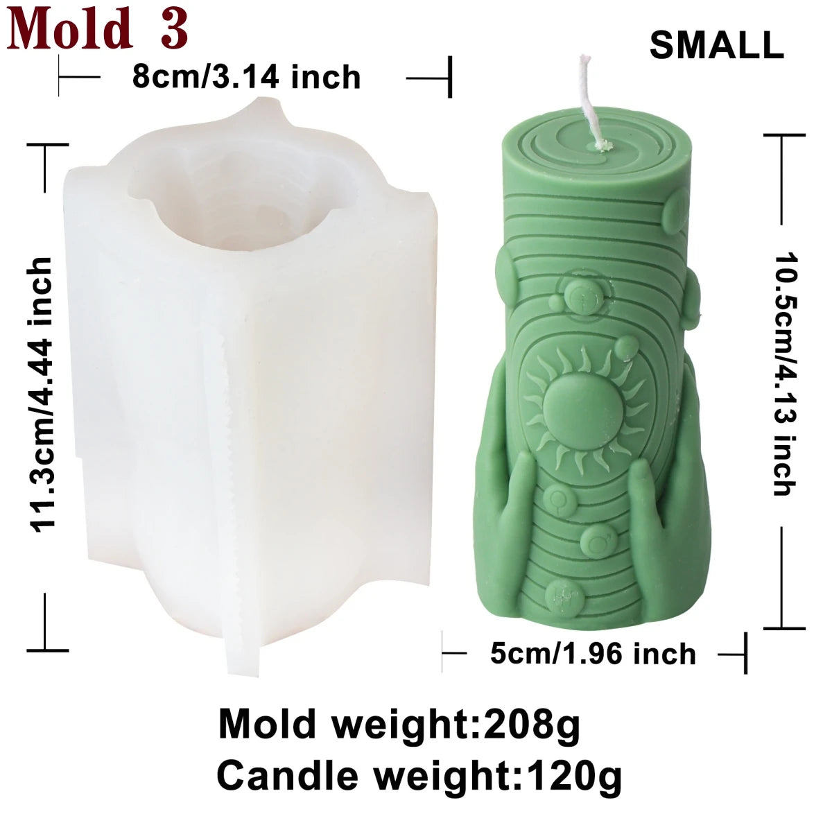 3D Moon Phase Candle Mold - Zodiac Pillar Candle Making Tool