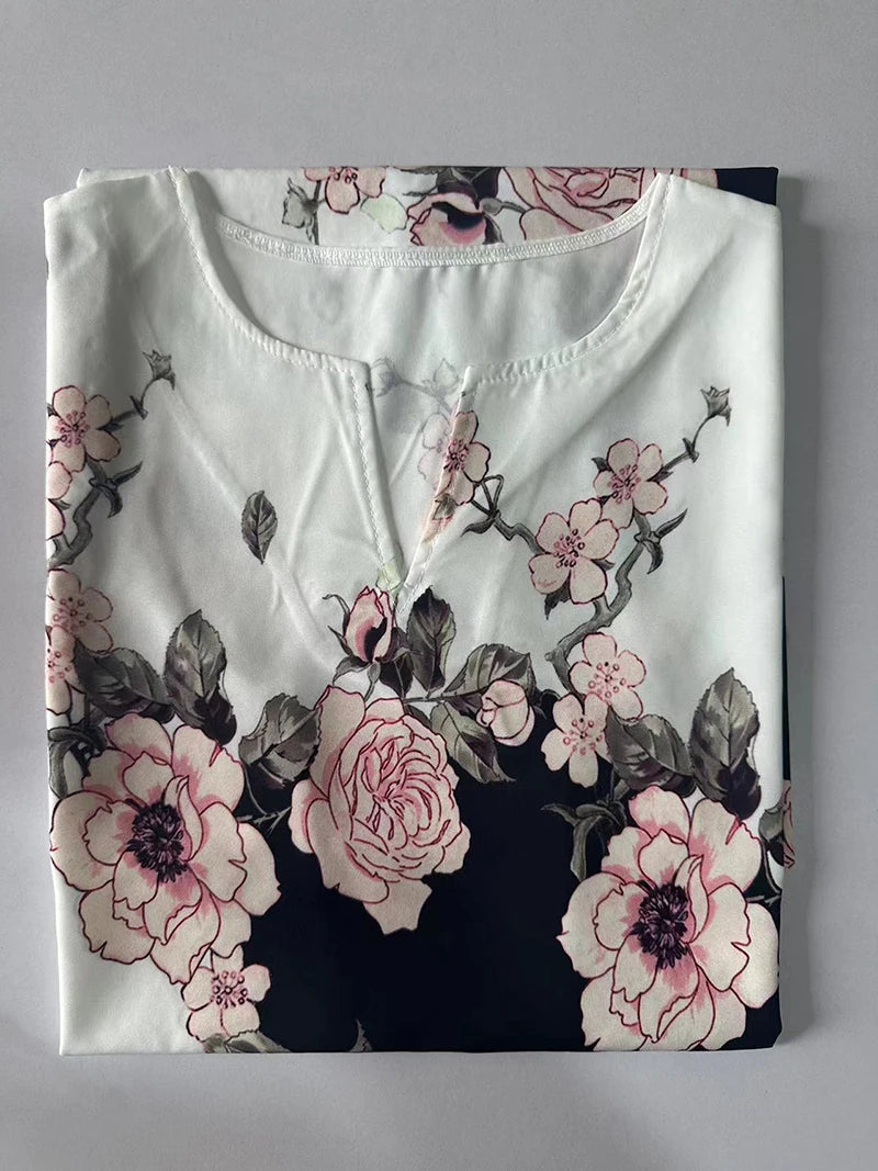 Cross Border V-Neck Sleeveless Dress - Sexy Printed Large