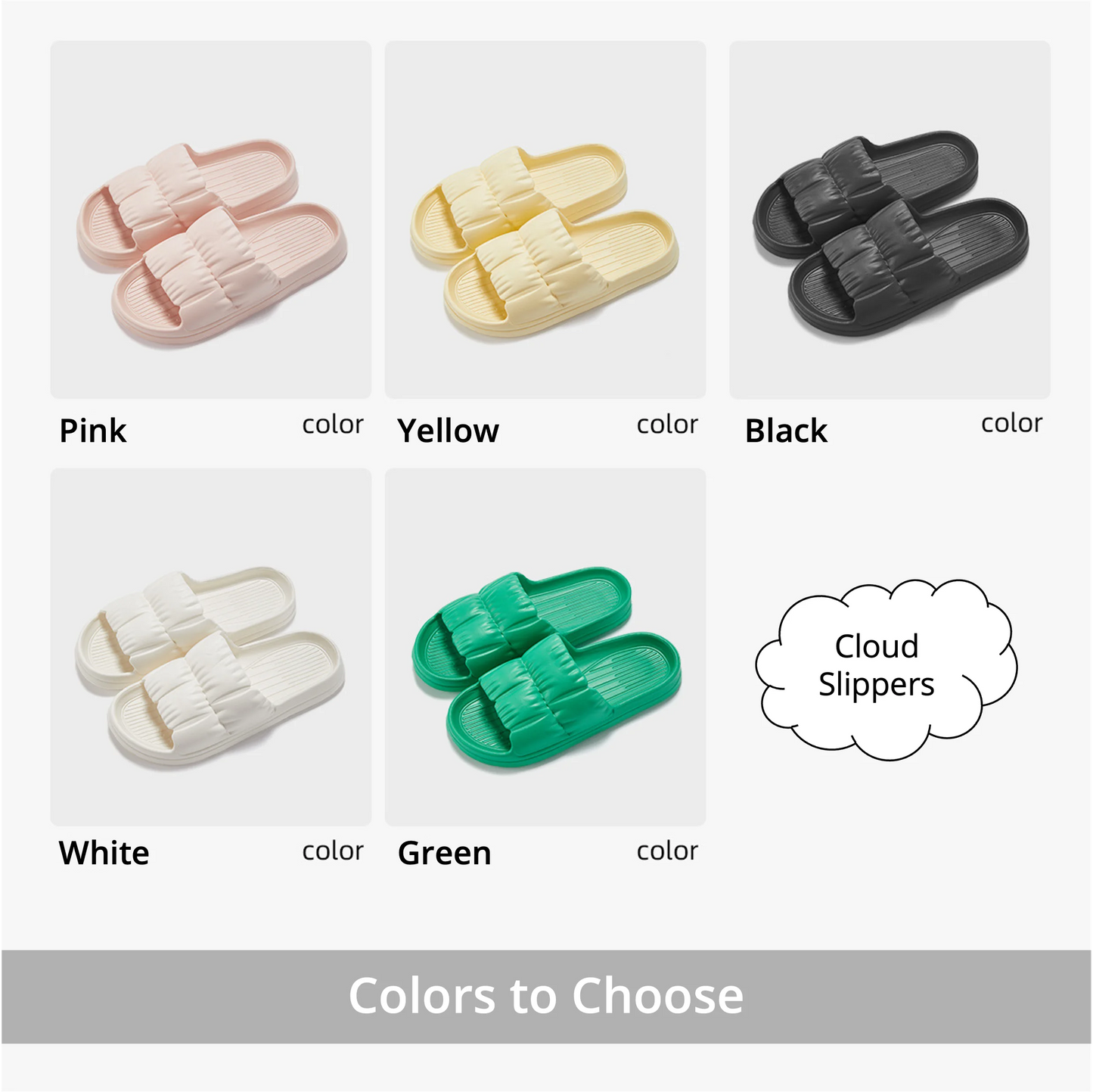 Women Soft Sole Cloud Slippers - Thick Platform Non-Slip Flip Flops