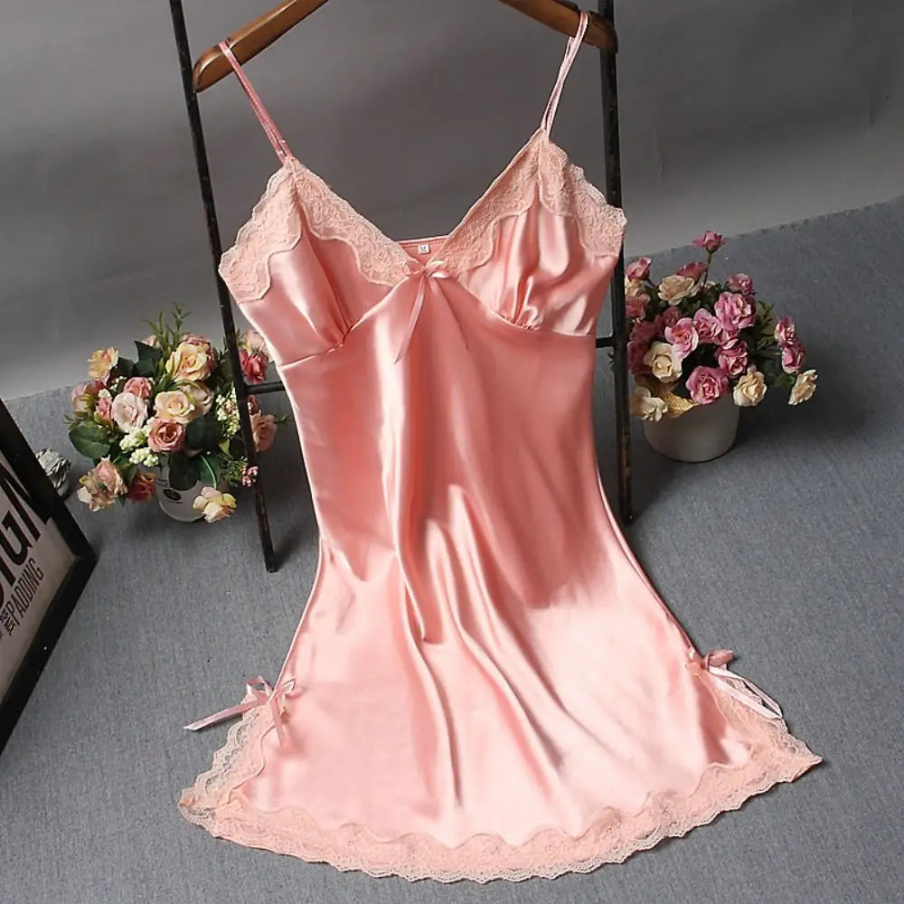 Sexy Lace Patchwork Camisole - Lingerie Nightgown for Women