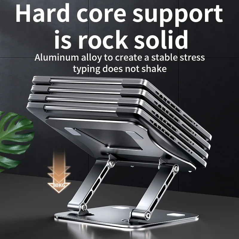Adjustable Aluminum Alloy Phone Tablet Stand - Cooling Support for Laptops
